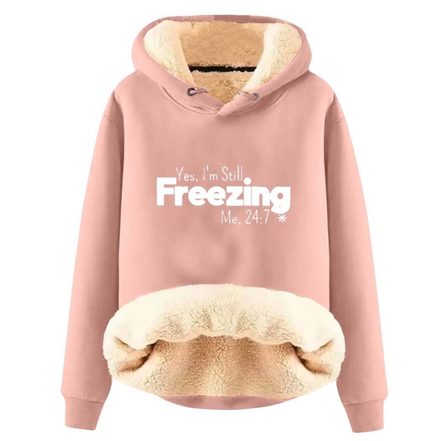 Birdeem Sweat à Capuche d'Hiver Chaud en Peluche pour Femmes Manches Longues