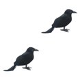 thumbnail image 2 of kurtrusly Horror Props For Halloween - High Simulation Black Crow Ornament For Festive Straight crow 2Set, 2 of 6