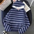 thumbnail image 4 of IMENGL Striped oversized plus size hoodie, Blue 3XL, Size M-5XL, 4 of 4