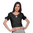 thumbnail image 3 of Moomaya Printed Two Piece Flared Skirt And Crop Top Rayon Ethnic Set For Girls, 3 of 6
