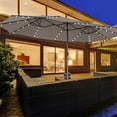 thumbnail image 2 of Costway 15Ft Patio Double-Sided Solar LED Market Umbrella Crank 36 Lights Base Grey, 2 of 10