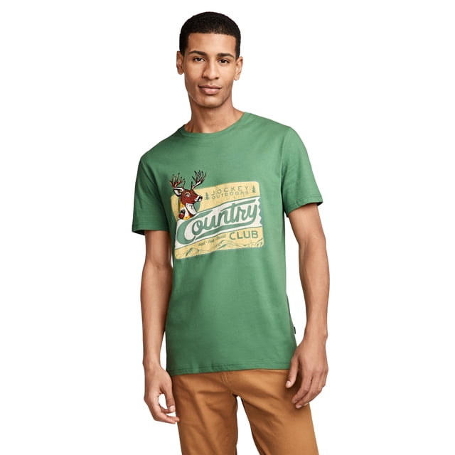 Jockey T-Shirt Graphique à Col Ras du Cou pour Hommes de Plein Air