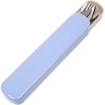 thumbnail image 3 of 3PCS 304 Stainless Steel Flatware Set Portable Reusable Cutlery Set with a Blue Plastic Box- Knife, Fork, Spoon, 3 of 7