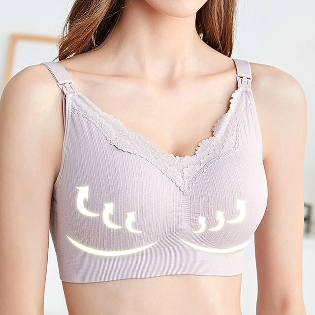 LSLJS Ladies Comfortable Breathable No Steel Ring Front Buckle Breastfeeding Bra Woman Underwear