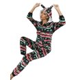 thumbnail image 3 of goowrom Women Christmas Pajamas, Printed Pattern Hooded Jumpsuit, 3 of 9