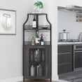 thumbnail image 4 of Armoire de Bar d'Angle, Armoire à Vin Moderne avec Tablettes de Rangement et Porte en Treillis, Armoire de Rangement pour Alcools de Bar à Domicile avec Support en Verre pour Salon, Salle à Manger, 4 of 6