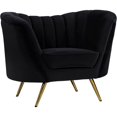 thumbnail image 1 of Meridian Furniture Margo Fauteuil en Velours Noir, 1 of 6
