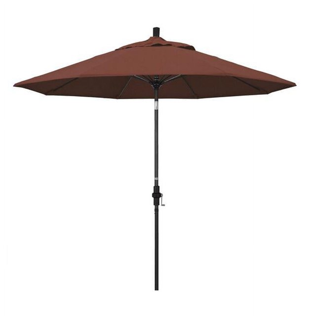 California Umbrella GSCUF908705-F69 Sun Master Black Patio Umbrella, Terracotta - 9 ft. x 8 Ribs