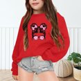 thumbnail image 2 of YOUSNH Chandails pour Enfants Filles Automne et Hiver Imprimé Lettre Col Rond Manches Longues Chandail Filles Chandails à Capuchon Rouge 5-6 Ans, 2 of 6