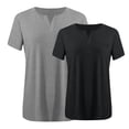 thumbnail image 3 of tarylea 2PC Womens Plus Size Short Sleeve Shirts Solid Color T Shirts Round Neck Plain Basic Tees, 3 of 3