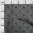 thumbnail image 1 of oneOone Polyester Lycra Fabric Leaves & Floral Block Printed Craft Fabric BTY 56 Inch Wide, 1 of 4