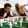 thumbnail image 2 of Dynamic Tabletop Foosball Replacement Figures for Indoor Play - Realistic Football Player Set for Rod Holes in Classic Blue and Red Theme, 2 of 4