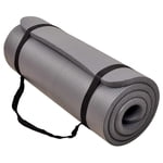 BalanceFrom GoCloud 71x24 Inches Extra Thick Yoga Mat 1-Inch High-Density Foam, Gray