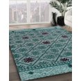 thumbnail image 2 of Ahgly Company Tapis Abstraits Abstraits Bleu Foncé Gris Bleu, 2' x 3', 2 of 6