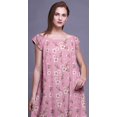 thumbnail image 3 of Bimba Robe Longue Maxi Imprimée pour Femmes en Rayonne, Chemise de Nuit à Manches Courtes, 3 of 4