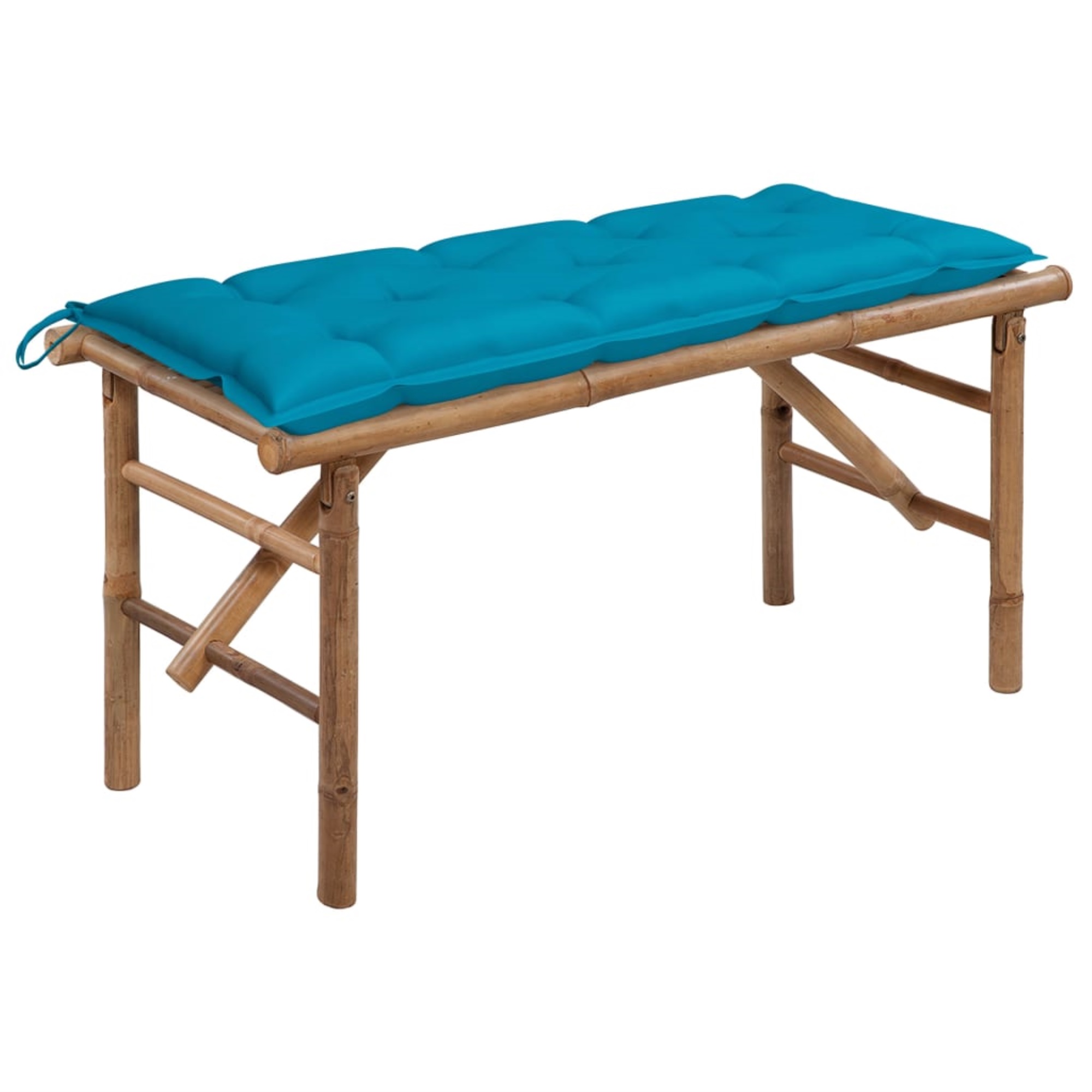 vidaXL Banc de Jardin Pliant avec Coussin 118 cm Bambou