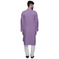thumbnail image 2 of Atasi Cotton Long Kurta For Men Designer Clothing Button Down Solid Ethnic Kurtas, 2 of 4