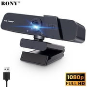 RONY 1080P Auto Focus Webcam: Plug & Play Computer Camera with Noise-Cancelling Mic Compatible with Windows 11/10/8/7, Vista/7/8/10, Mac, Android, Linux