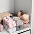 thumbnail image 2 of Clear View Underwear Organizer Box with Lid - 4 Compartments for Bras, Socks & Underwear Storage | Sturdy Plastic Storage Case for Wardrobe | Minimalist Design Home Organizer Container, 2 of 5