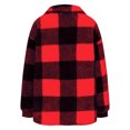 thumbnail image 4 of Timegard Womens Jacket Plus Size Plaid Stand Collar Button down Fleece Hooded Jacket Winter Fuzzy Warm Coat, 4 of 4