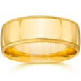 thumbnail image 1 of Milgrain Wedding Band 14K Yellow Gold 8MM Plain Yellow Gold Mens Wedding Ring, 1 of 1