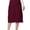 Burgundy, variant on Adar Universal Scrub Skirts For Women - Mid-Calf Drawstring Scrub Skirt