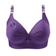 thumbnail image 4 of VEKDONE Woman's Printing Gathered Together Large Size Daily Bra Underwear No Rims Purple S, 4 of 4