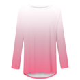 thumbnail image 4 of Wiyuqeen T-Shirts à Manches Raglan Longues pour Femmes Chic Décontracté Col Rond Chandail Doux Tendance Couleur Dégradée Chandails à Manches Longues Automne Amples Fluides Longues Tuniques, 4 of 5