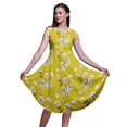 thumbnail image 1 of Bimba Robe d'Été Sans Manches à Col Rond pour Femmes, Imprimé Floral Oiseau Jaune et Magnolia, Tenue Décontractée-Xxx-Grand, 1 of 6