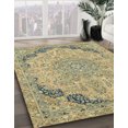 thumbnail image 2 of Ahgly Company Tapis d'Intérieur Carrés Abstraits Vert Foncé Tapis de Zone Abstraits, 5 Pieds Carré, 2 of 6