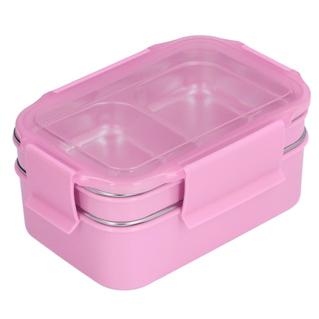 Bento Box, Recyclable Multipurpose Stainless Steel Bento Box Double Layer Safe Reusable With Compartment For School For Office For Travel Black,Pink,Green,Blue