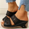 thumbnail image 2 of jovati Summer New Style Thick-soled Slope With Embroidered Hollow With Roman Slippers, 2 of 9