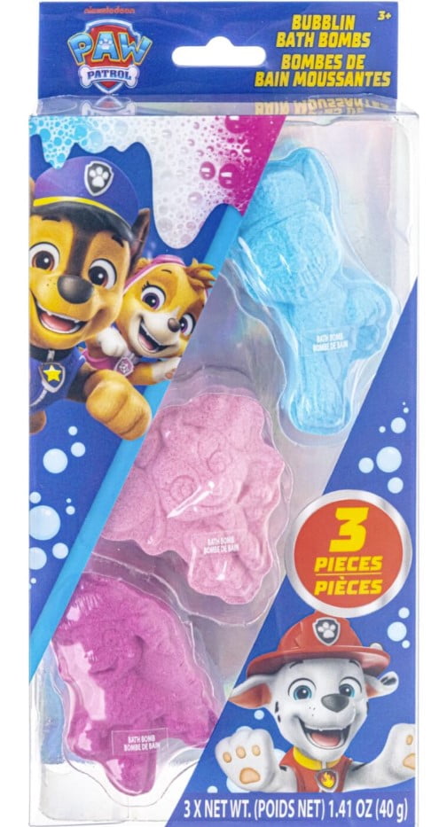 Bombes de bain moussantes Nickelodeon Paw Patrol, lot de 3