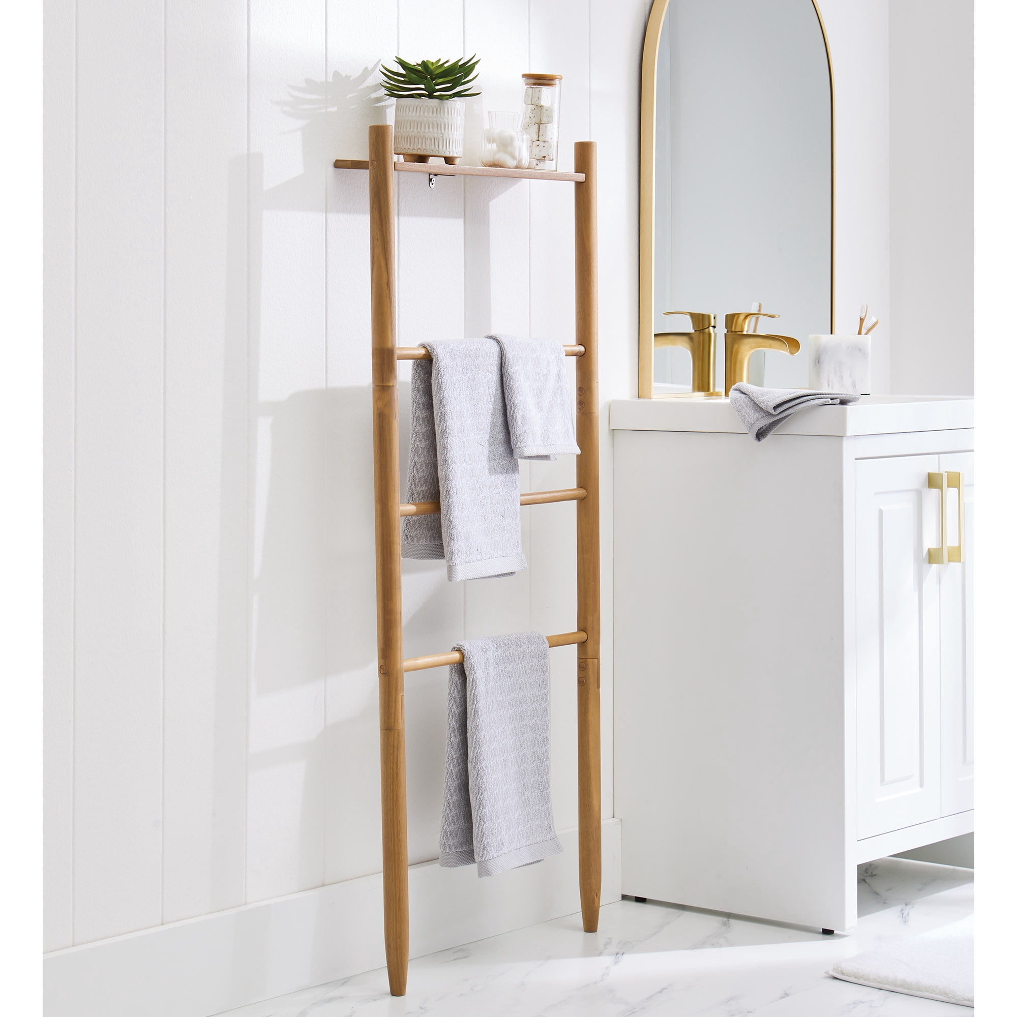 Better Homes & Gardens Light Honey Acacia Wood Towel and Linen Ladder