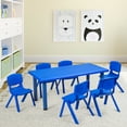 thumbnail image 4 of Gymax 6-pack Kids Plastic Stackable Classroom Chairs Indoor/Outdoor Kindergarten Blue, 4 of 10