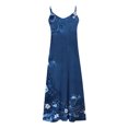 thumbnail image 5 of Ovzne Robes pour Femmes Robe d'Été Robes d'Été pour Femmes Imprimé Sans Manches Col Rond Robe Décontractée Longues Robes Robe de Vacances Imprimée Liquidation, 5 of 5