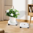 thumbnail image 5 of Rbaofujie Universal Wheel Round Plastic Base Mobile Flowerpot Tray Thickened Resin Universal Wheel with Brake Strap Water Box Drawer Tray with Wheel Flower Support, 5 of 5