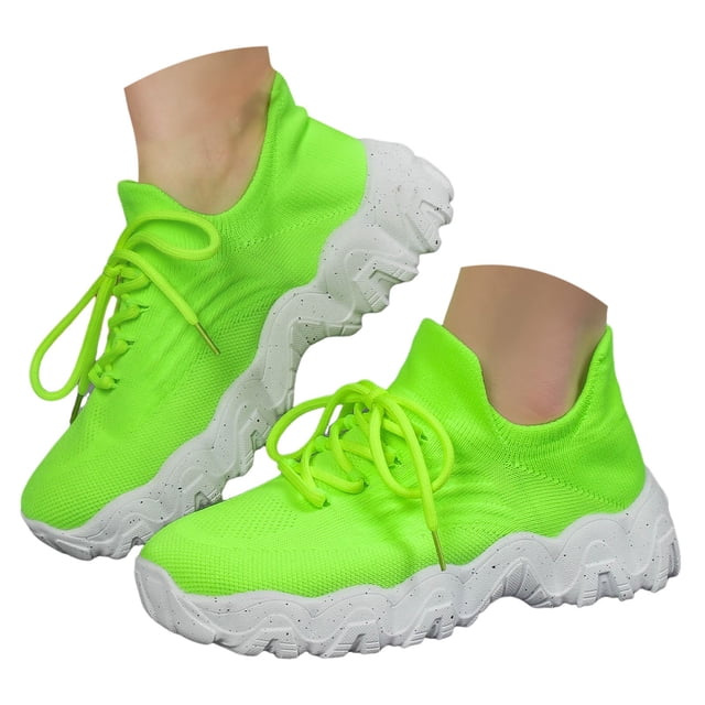Dakaela Chaussures de Marche pour Femmes à Enfiler Tennis Course Espadrilles 2025 Mode Décontractée Chaussures pour Femmes Vert 9