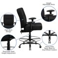 thumbnail image 2 of HERCULES Series Big & Tall 400 lb. Rated Black Fabric Drafting Chair with Rectangular Back and Adjustable Arms, 2 of 9
