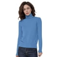 thumbnail image 1 of Women's Wool Seamless Turtleneck Knitted Pullover Sweater Long Sleeve First Line Tops, 1 of 4