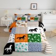 thumbnail image 2 of Erosebridal Ensemble de Couette Simple à Motif de Cheval au Galop, Couette en Duvet d'Animaux de Ferme, Décor de Chambre Western, Réversible, Légère, 2 Pcs, 2 of 7
