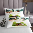 thumbnail image 3 of Cartoon Camper Coverlet Set Queen, Watercolor Rustic Style Bedspread Set 3Pcs for Kids Teens Adults Rv Decor,Happy Camping Theme Quilt Set Traveling Car Bedding Set with 2 Pillowcases, 3 of 3