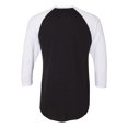 thumbnail image 2 of Tee-Shirt Raglan à Manches Trois-Quarts 5050, L, Noir et Blanc, 2 of 2