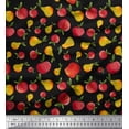 thumbnail image 1 of Soimoi Black Georgette Viscose Fabric Mix Fruit Print Sewing Fabric Yard 44 Inch Wide, 1 of 3