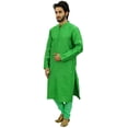 thumbnail image 4 of Atasi Ethnic Men's Kurta Pyjama Set Green Bollywood Designer Shirt-Large, 4 of 6