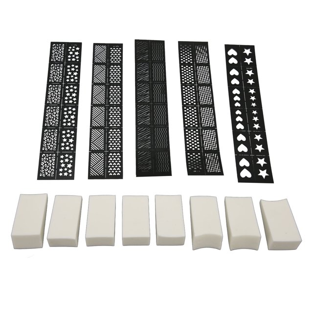 Nail Art Printing Template, Hollow Stickers 3D Nail Printing Sponge Multifunctional For Home