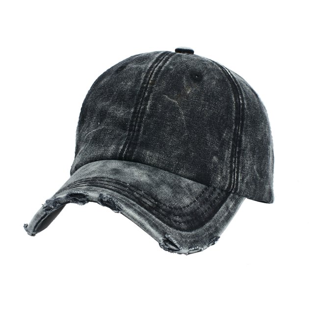 Casquette de Baseball Ajustable en Denim Décontracté Ajustable Lavé