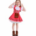 thumbnail image 1 of Huvoen Robe de Bal à Manches Courtes pour Filles, Col Rond, Smockée, à Nouer, Ligne A, Volants, Fluide, Évasée, Halloween, Robe de Soubrette, Roses, TG, 1 of 7