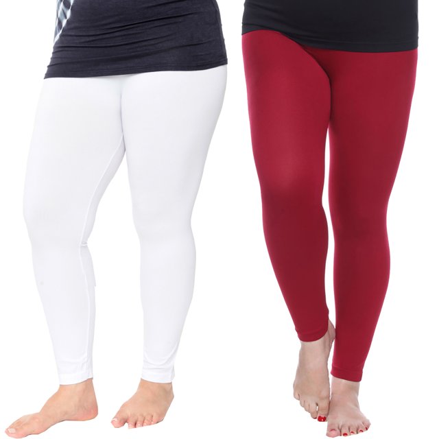 White Mark Leggings Extensibles Doux pour Femmes, Lot de 2