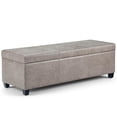 thumbnail image 1 of Franklin Storage Ottoman Bench in Distressed Grey Taupe Faux Air Leather, 1 of 8